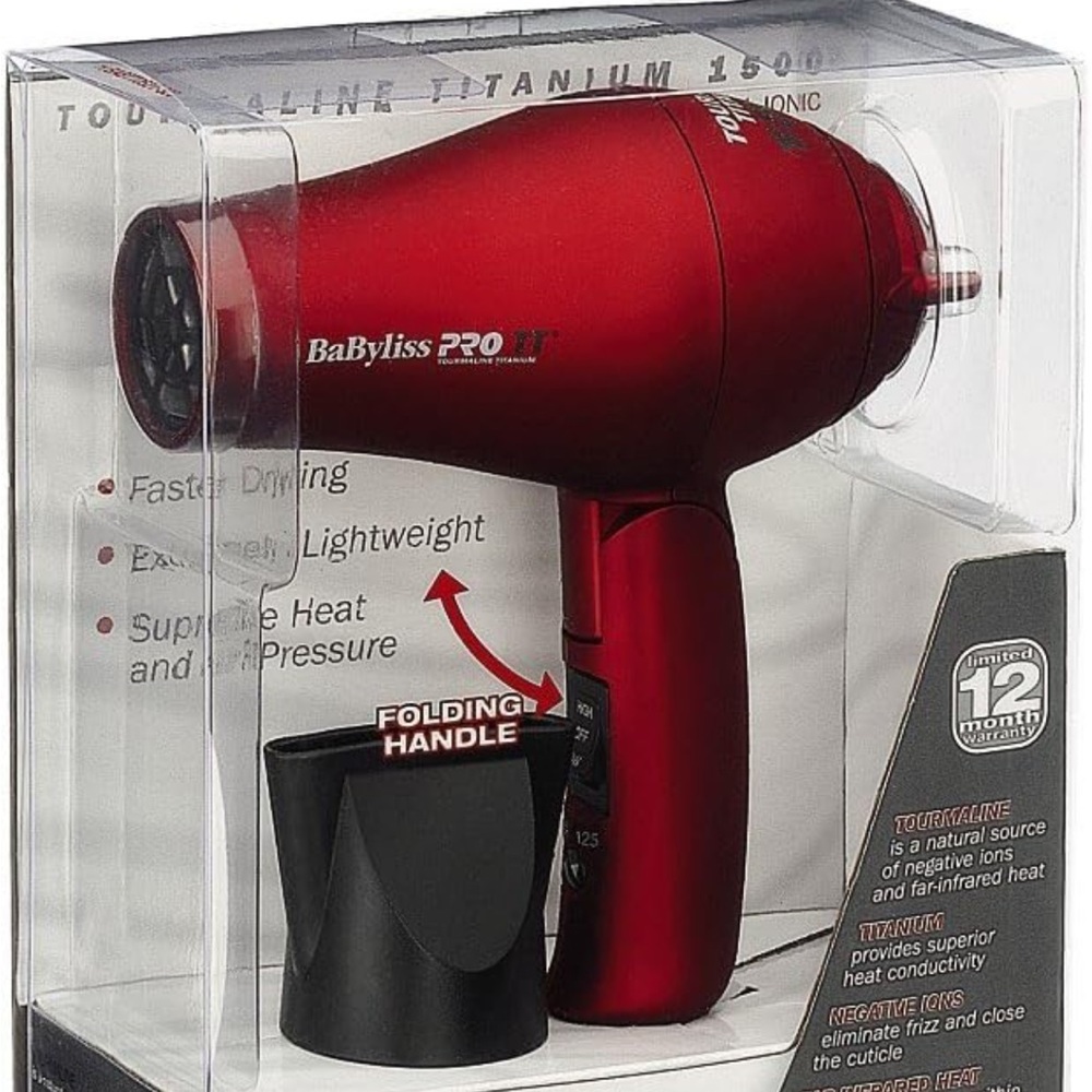 BaByliss Pro Tourmaline Titanium Travel Hair Dryer